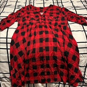 Torrid Red and Black Plaid Dress